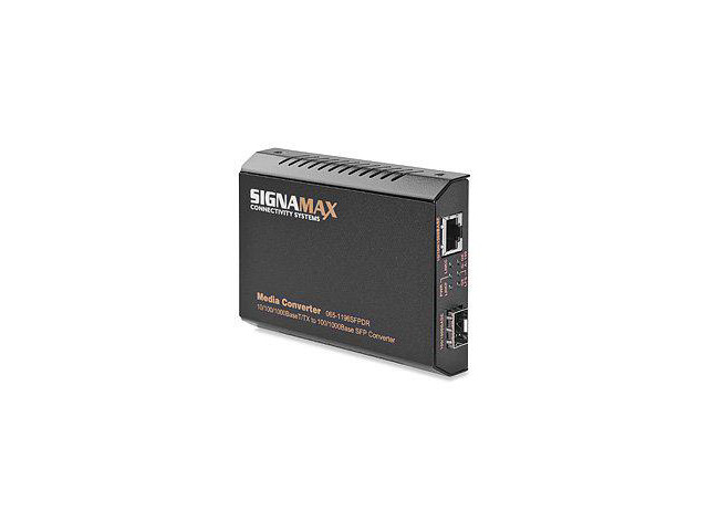 Signamax 065-1196SFPDR 101001000 to 1001000 SFP Media converter 101001000BaseTTX to Dual-Rate 100Base or 1000Base SFP Media converter