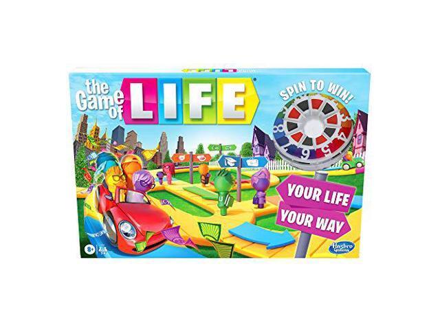 hasbro gaming the game of life game, family board game for 2-4 players, indoor game for kids ages 8 and up, pegs come in 6 colors