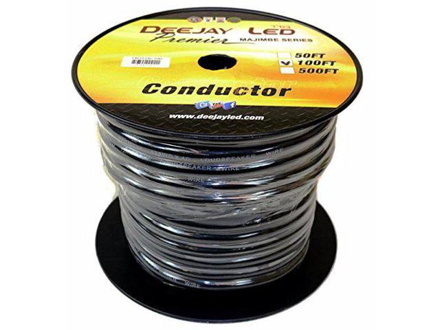 Deejay LED TBH124C100 100 ft. of Four Conductor 12 Gauge Cable in Black Flexible Casing
