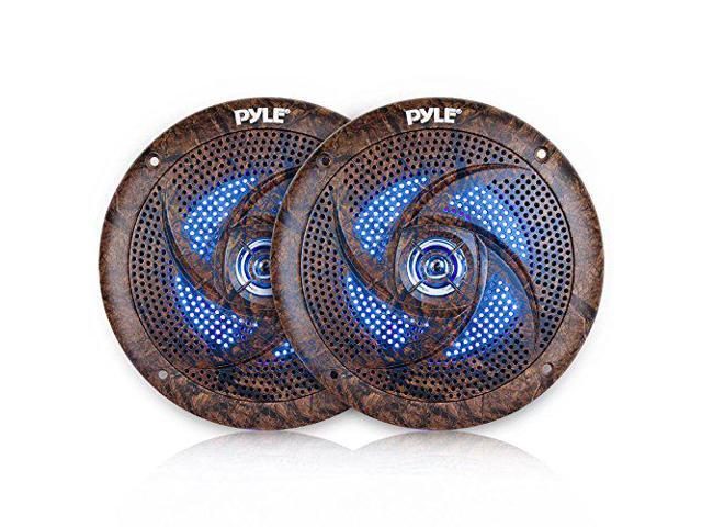 Pyle PLMRLE64DK Waterproof Rated Marine, Low-Profile Slim Speaker Pair with Built-in LED Lights, Camo Style, 6.5' (240 W) (Pair)