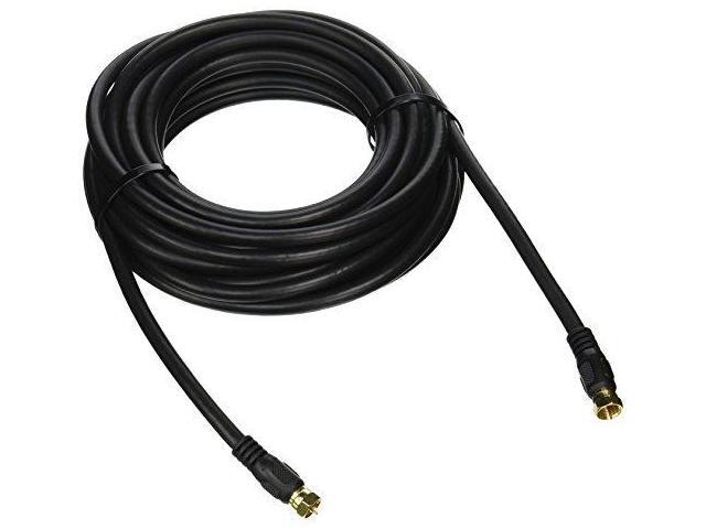 Monoprice 25ft RG6 (18AWG) 75Ohm, Quad Shield, CL2 Coaxial Cable with F Type Connector - Black