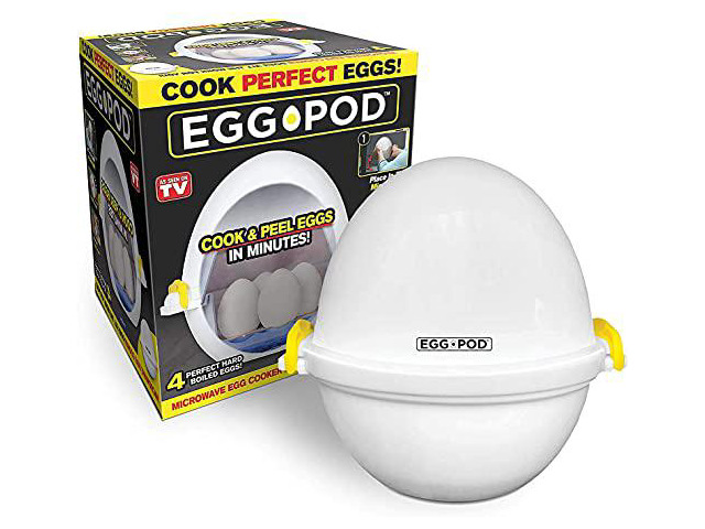 Eggpod By Emson Egg Cooker Wireless Microwave Hardboiled Egg Maker, Cooker, Egg Boiler & Steamer, 4 Perfectly-Cooked Hard Boiled Eggs In Under 9...