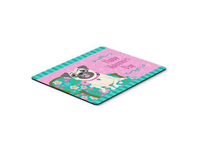 Carolines Treasures VHA3002MP Happy Valentines Day Pug Mouse Pad, Hot Pad or Trivet, Large, Multicolor
