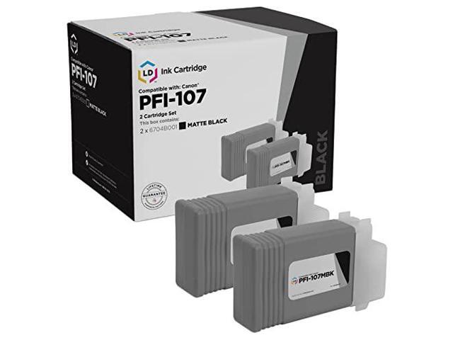 LD Compatible Ink Cartridge Replacement for Canon PFI-107MBK 6704B001 (Matte Black, 2-Pack)