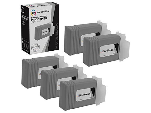LD Compatible Ink Cartridge Replacement for Canon PFI-102MBk 0894B001AA (Matte Black, 5-Pack) Compatible with iPF500 iPF510 iPF600 iPF605 iPF610...