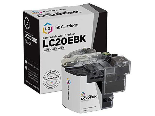 LD Compatible Ink Cartridge Replacement for Brother LC20EBK Super High Yield (Black)