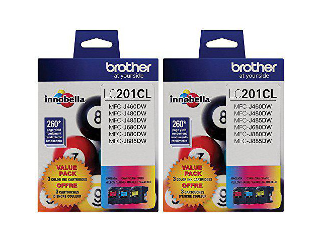 Brother LC-2013PKS Ink Cartridge (Cyan, Magenta, Yellow 2-Pack) in Retail Packaging