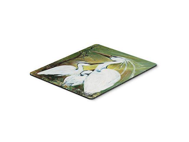 Carolines Treasures MW1186MP Blessing at Feeding Time Egret Family Mouse Pad, Hot Pad or Trivet, Large, Multicolor