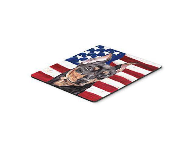 Carolines Treasures SC9644MP German Pinscher with American Flag USA Mouse Pad, Hot Pad or Trivet, Large, Multicolor