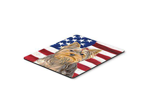Carolines Treasures USA American Flag with Yorkie/Yorkshire Terrier Mouse Pad/Hot Pad/Trivet (KJ1156MP)