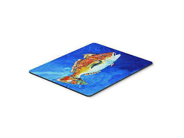 Carolines Treasures MW1212MP Red Fish White Spin Mouse Pad, Hot Pad or Trivet, Large, Multicolor