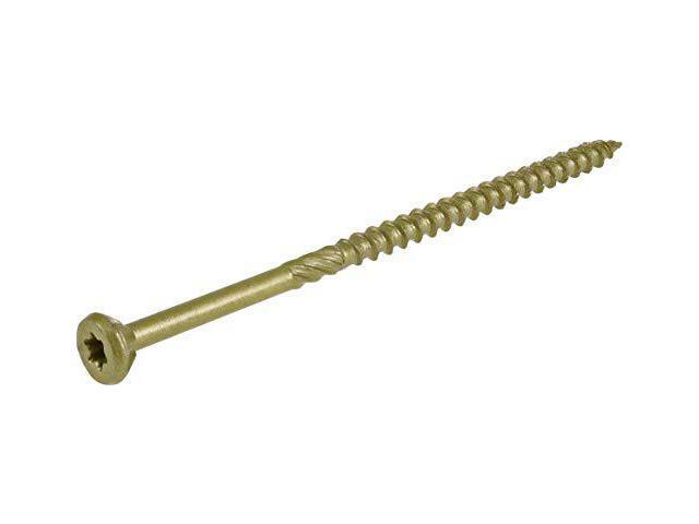 Power Pro 48604 Wood Screws, #10 x 4', Premium Outdoor Deck Screws, Rust Resistant, Epoxy Coated Bronze, 1lb Box, 52 pcs
