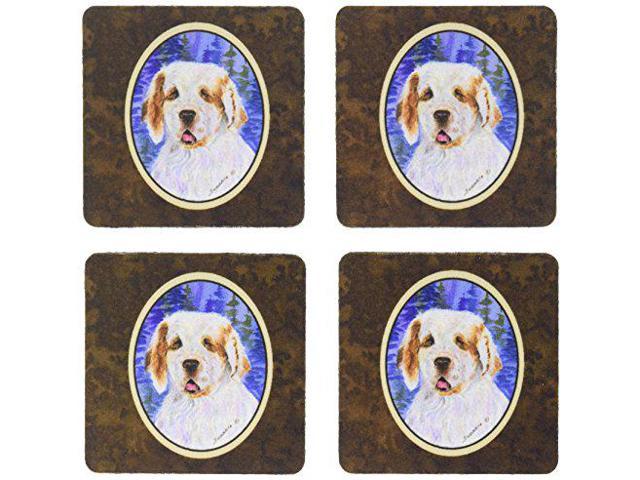 Carolines Treasures Clumber Spaniel Foam Coasters (Set of 4), 3.5' H x 3.5' W, Multicolor