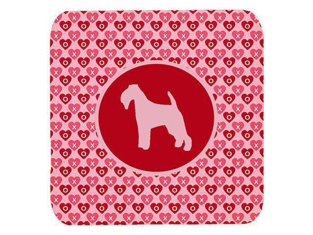Carolines Treasures Welsh Terrier Valentine Hearts Foam Coasters (Set of 4), 3.5' H x 3.5' W, Multicolor