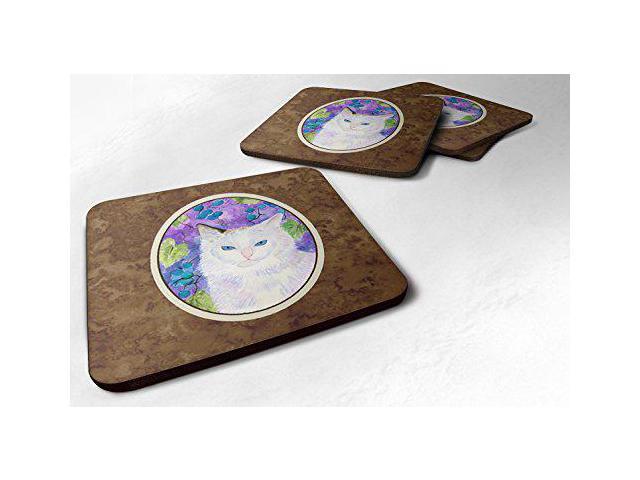 Carolines Treasures Cat Foam Coasters (Set of 4), 3.5' H x 3.5' W, Multicolor