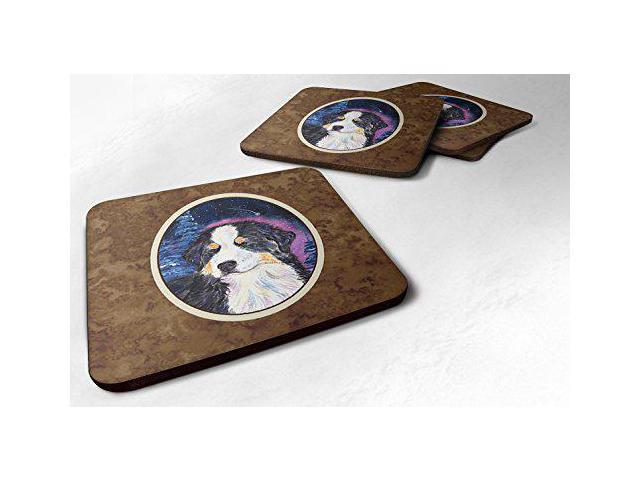 Carolines Treasures Starry Night Bernese Mountain Dog Foam Coasters Set of 4 (Set of 4), 3.5' H x 3.5' W, Multicolor
