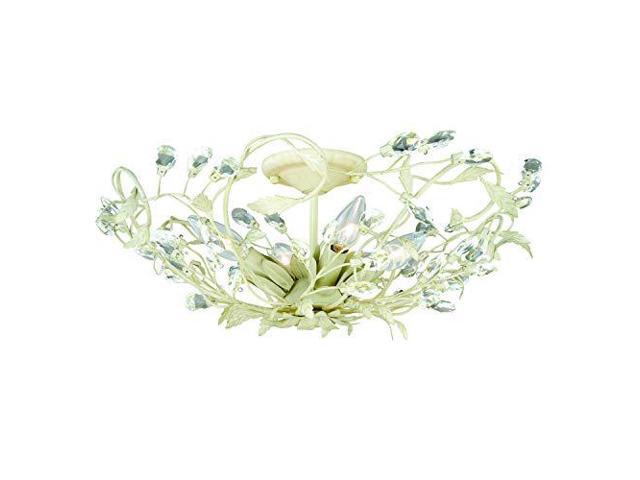 Jardin 19-in W Crystal Cream Vintage Vine Semi Flush Mount Ceiling Light