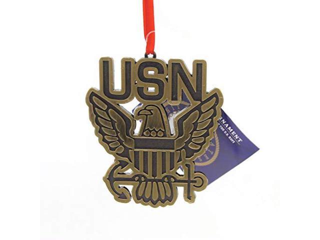 Kurt Adler 3.5' Bas-relief Metal U. s. Navy Ornament