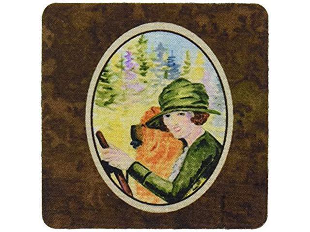 Carolines Treasures Lady Driving with Her Chow Chow Foam Coasters (Set of 4), 3.5' H x 3.5' W, Multicolor