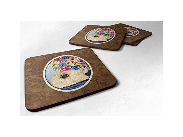 Carolines Treasures Pekingese Foam Coasters (Set of 4), 3.5' H x 3.5' W, Multicolor