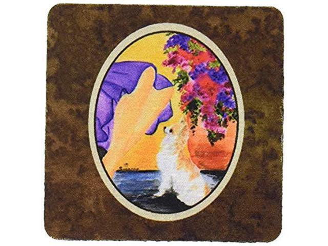 Carolines Treasures Lady with Her Chihuahua Foam Coasters (Set of 4), 3.5' H x 3.5' W, Multicolor