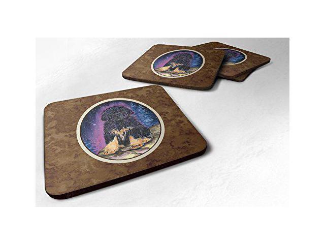 Carolines Treasures Starry Night Tibetan Mastiff Foam Coasters Set of 4 (Set of 4), 3.5' H x 3.5' W, Multicolor