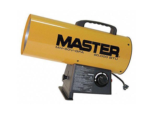 MASTER MH-60V-GFA Forced Air Heater, Liquid Propane, 60,000 BtuH, 300 cfm, 7