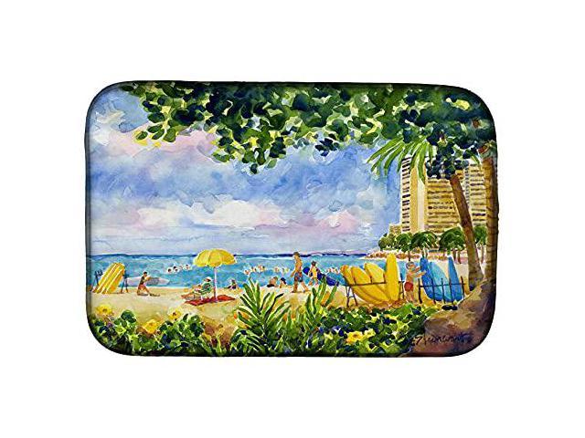 Carolines Treasures 6065DDM Absorbent Dish Drying Mat for Kitchen Counter Beach Resort view from the condo Dish Drying Mat, 14 x 21', multicolor (652259233717 Baby & Toddler) photo