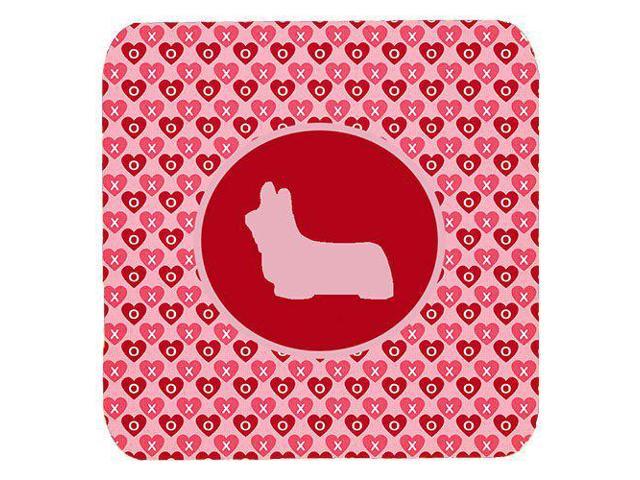 Carolines Treasures Skye Terrier Valentine Hearts Foam Coasters (Set of 4), 3.5' H x 3.5' W, Multicolor