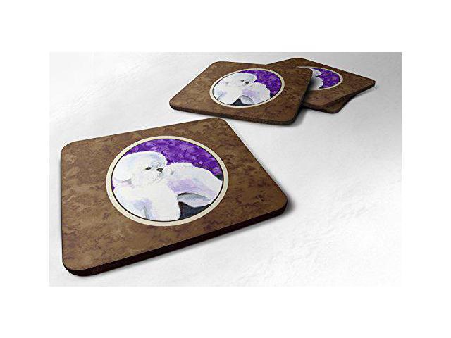 Carolines Treasures Bichon Frise Foam Coasters (Set of 4), 3.5' H x 3.5' W, Multicolor