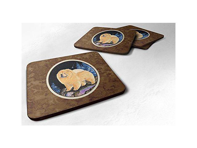 Carolines Treasures Starry Night Chow Chow Foam Coasters Set of 4 (Set of 4), 3.5' H x 3.5' W, Multicolor