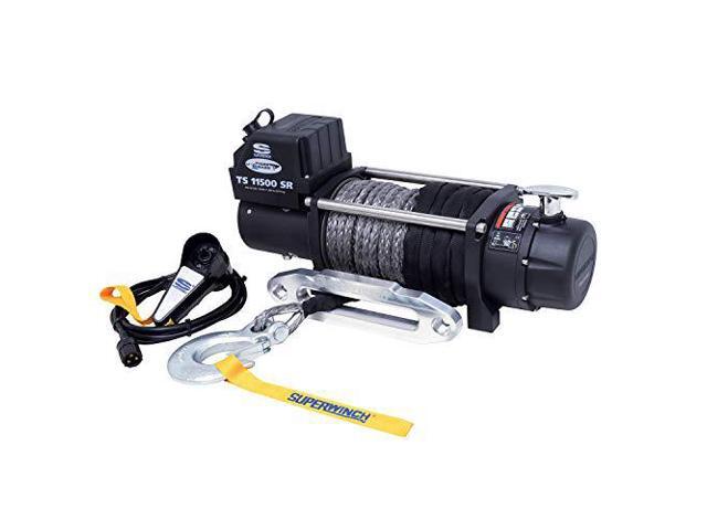 Superwinch 1511201 Tiger Shark 12V Winch with Aluminum Hawse and Synthetic Rope - 11500 lb. Load Capacity