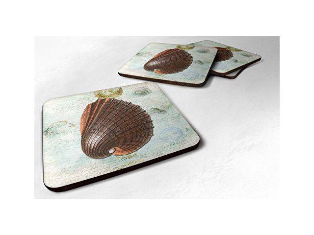 Carolines Treasures Shells Foam Coasters (Set of 4), 3.5' H x 3.5' W, Multicolor