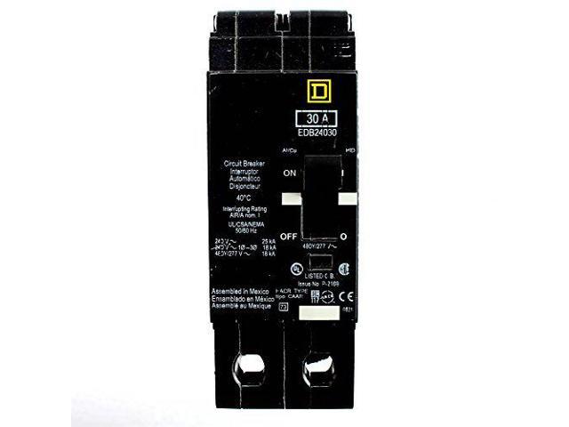 SQUARE D EDB24030 Miniature Circuit Breaker, E FRAME Series, 30A, 2 Pole,