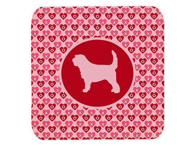 Carolines Treasures Otterhound Valentine Hearts Foam Coasters (Set of 4), 3.5' H x 3.5' W, Multicolor