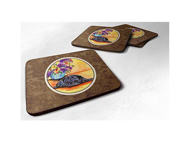 Carolines Treasures Pug Foam Coasters (Set of 4), 3.5' H x 3.5' W, Multicolor
