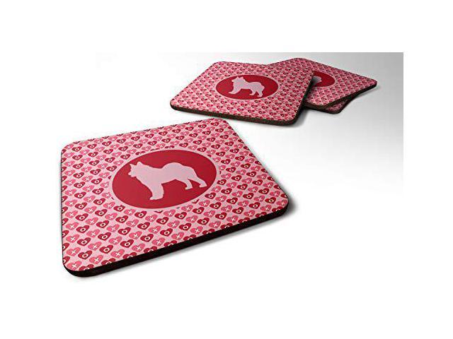 Carolines Treasures SDK1142-A-FC Set of 4 Norwegian Elkhound Valentine Hearts Foam Coasters, 3 1/2 x 3 1/2, multicolor