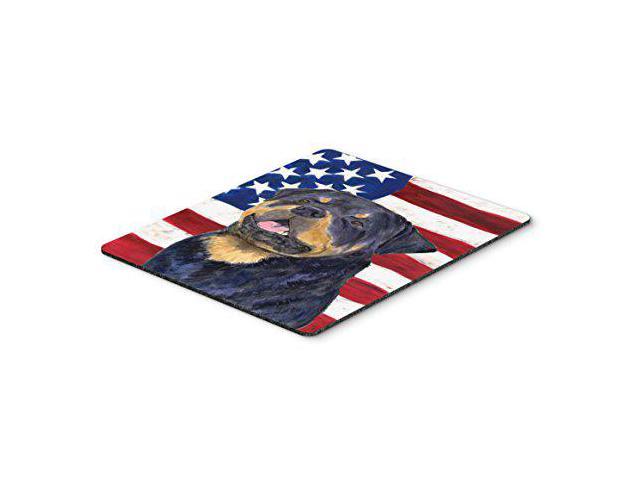 Carolines Treasures SS4009MP USA American Flag with Rottweiler Mouse Pad, Hot Pad or Trivet, Large, Multicolor