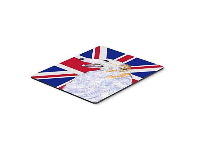 Carolines Treasures SS4917MP Borzoi with English Union Jack British Flag Mouse Pad, Hot Pad or Trivet, Large, Multicolor