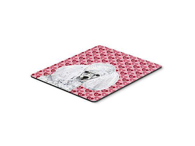 Carolines Treasures SC9701MP White Toy Poodle Hearts and Love Mouse Pad, Hot Pad or Trivet, Large, Multicolor