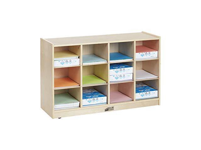 ECR4Kids Birch 12 Cubby Tray Cabinet, Kids Toy Storage Orgaznier with Rolling Casters, Hardwood Mobile Storage Cabinet for Classroom, Preschool and...