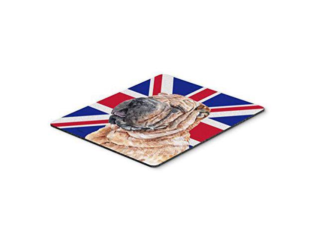 Carolines Treasures SC9892MP Shar Pei with English Union Jack British Flag Mouse Pad, Hot Pad or Trivet, Large, Multicolor