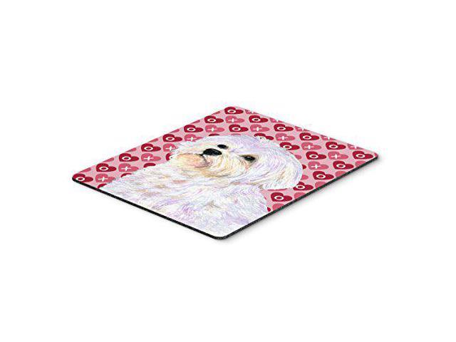 Carolines Treasures SS4481MP Maltese Hearts Love and Valentines Day Portrait Mouse Pad, Hot Pad or Trivet, Large, Multicolor