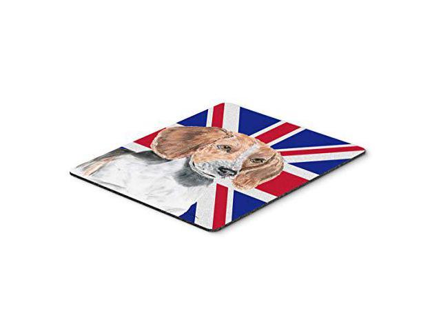 Carolines Treasures SC9858MP English Foxhound with English Union Jack British Flag Mouse Pad, Hot Pad or Trivet, Large, Multicolor