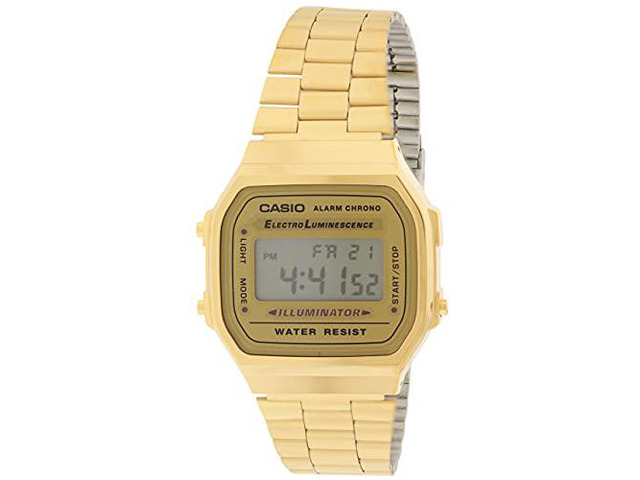 Casio A168WG-9 Mens Vintage Gold Metal Band Illuminator Chronograph Alarm Watch
