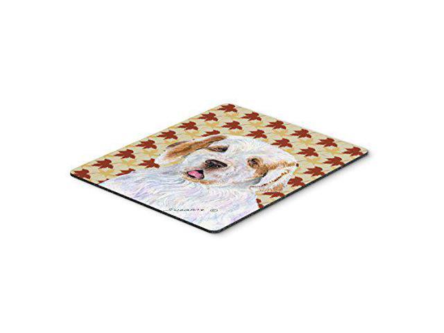 Carolines Treasures SS4356MP Clumber Spaniel Fall Leaves Portrait Mouse Pad, Hot Pad or Trivet, Large, Multicolor