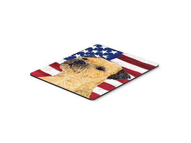 Carolines Treasures SS4247MP USA American Flag with Border Terrier Mouse Pad, Hot Pad or Trivet, Large, Multicolor
