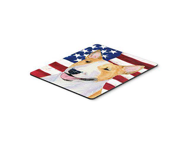 Carolines Treasures SS4023MP USA American Flag with Bull Terrier Mouse Pad, Hot Pad or Trivet, Large, Multicolor