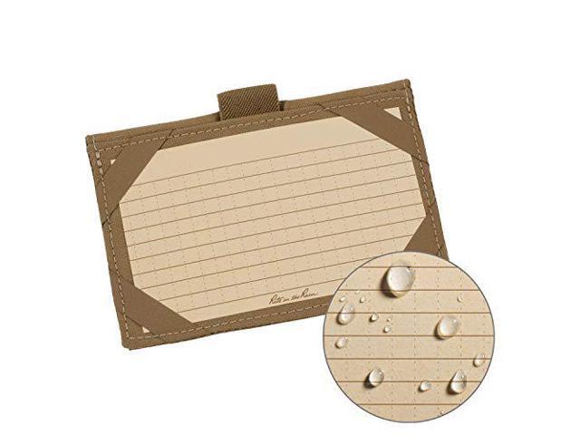 Rite in the Rain Weatherproof Index Card Wallet: Tan CORDURA Fabric Cover, 25 Tan 3' x 5' Index Cards (No. C991T)