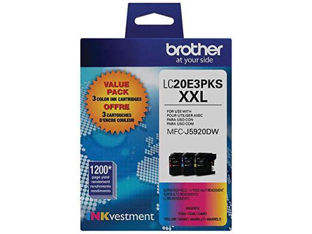 Brother - LC20E3PKS XXL Super High-Yield 3-Pack Ink Cartridges - Cyan/Magenta/Yellow - image 8